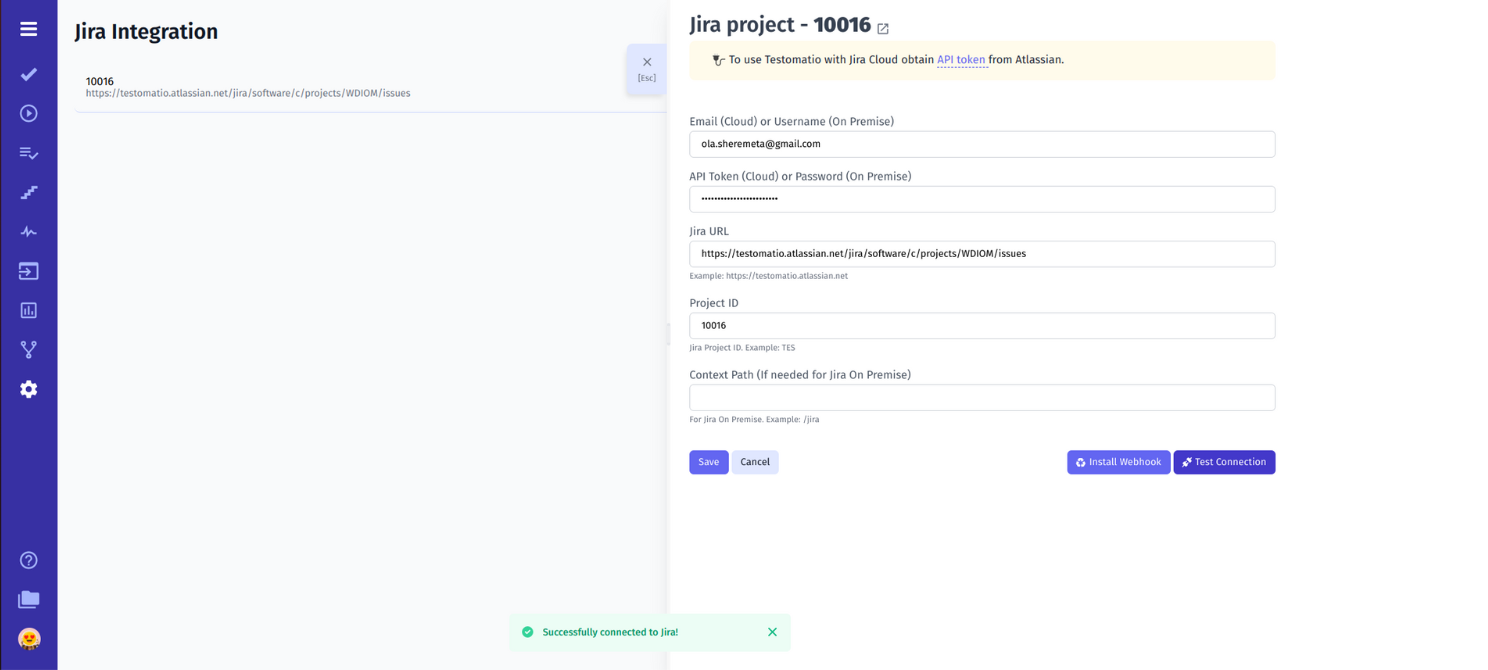 Connecting to JIRA project