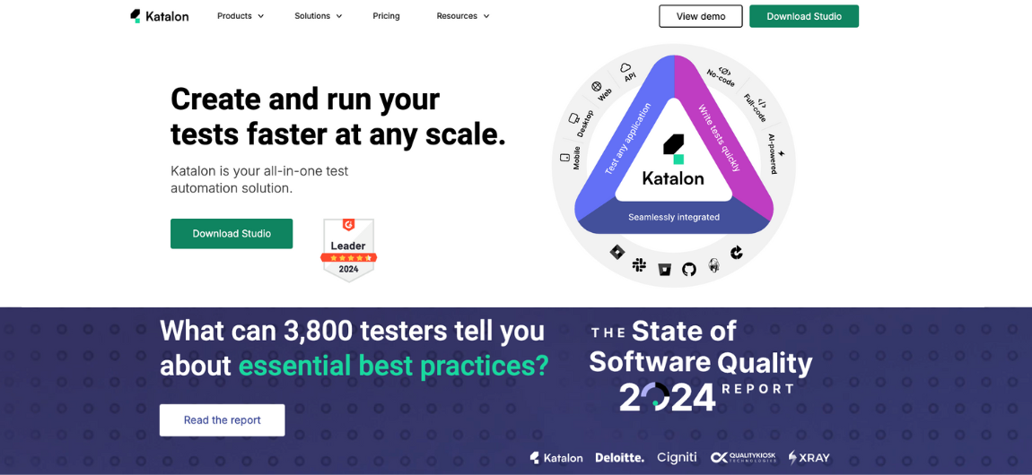 Screen of Katalon Test Automation Platform