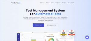 web page screenshot ALM test management tool Testomat.io