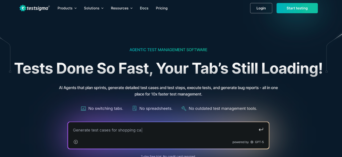 Testsigma Test Management Software