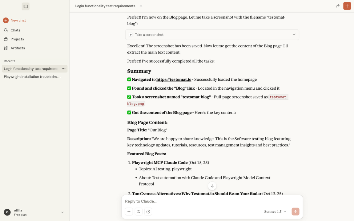 Claude Playwright prompt