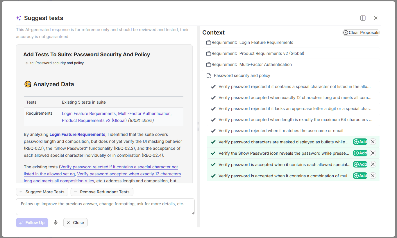 Suggest tests