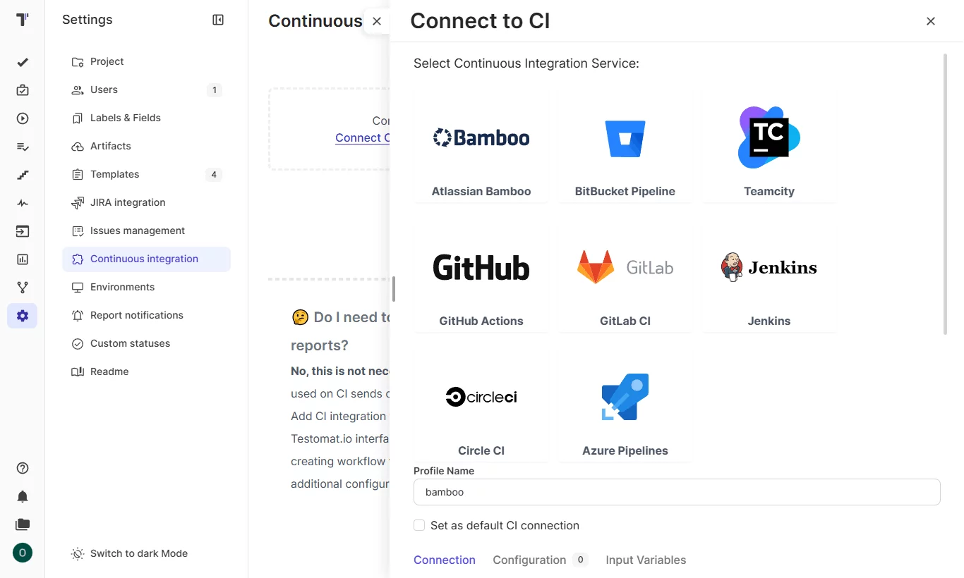 Connect to CI