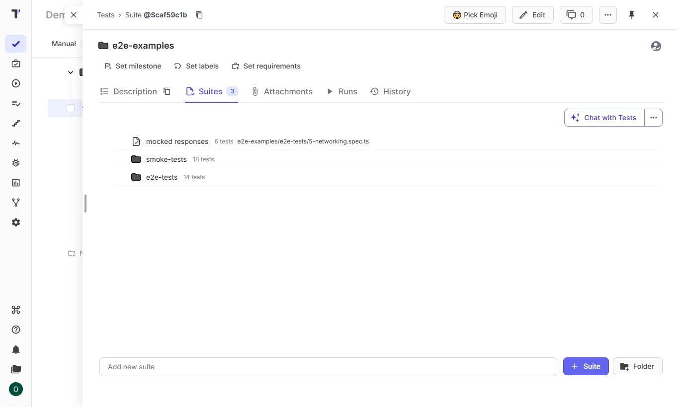Grouping Playwright tests with Testomat.io AI Test Management System