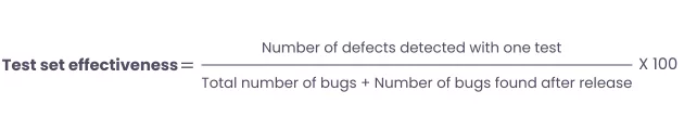 Test Efficiency Metric of Software Testing Quality Metrics set.
