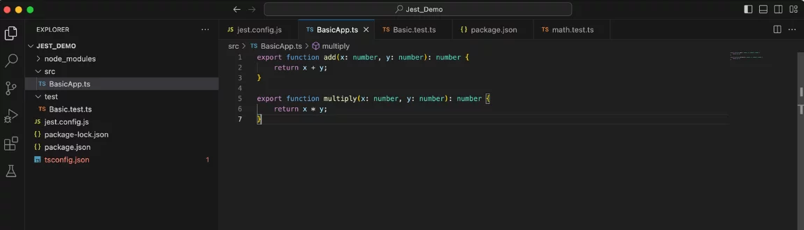 Example of Jest framework