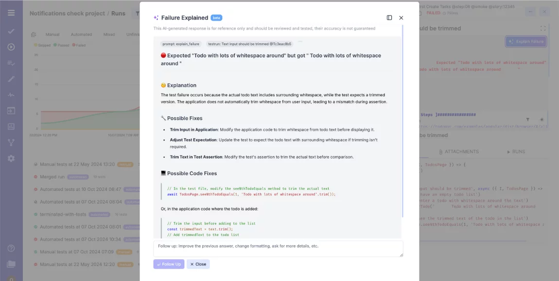 AI Suggestion for Automated Test
