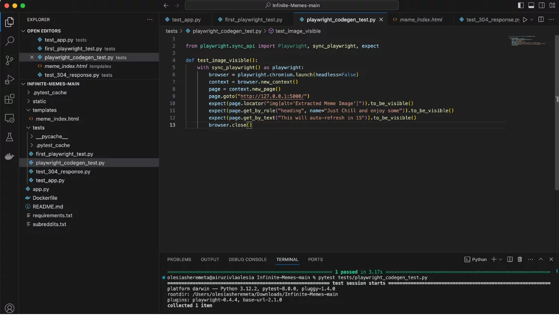  Flask App with Playwright screen