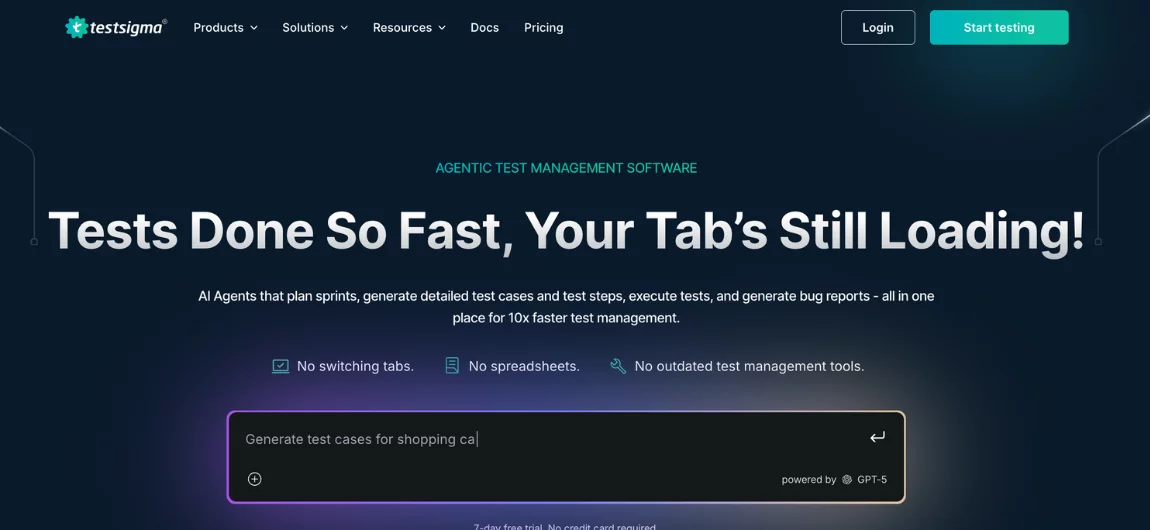 Testsigma Test Management Software