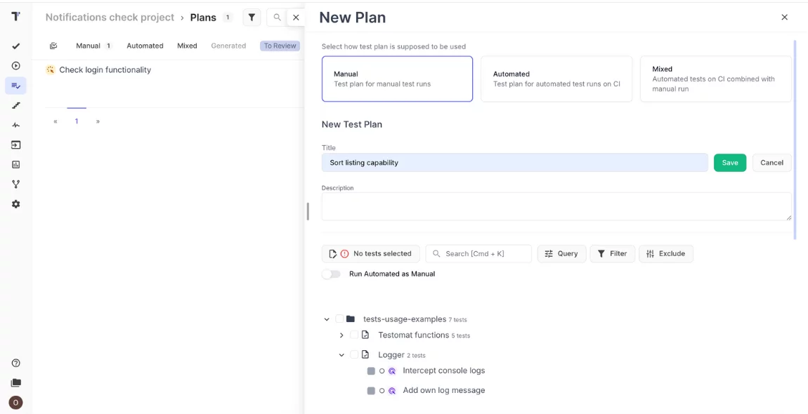 Test Plan Managment in Testomat.io