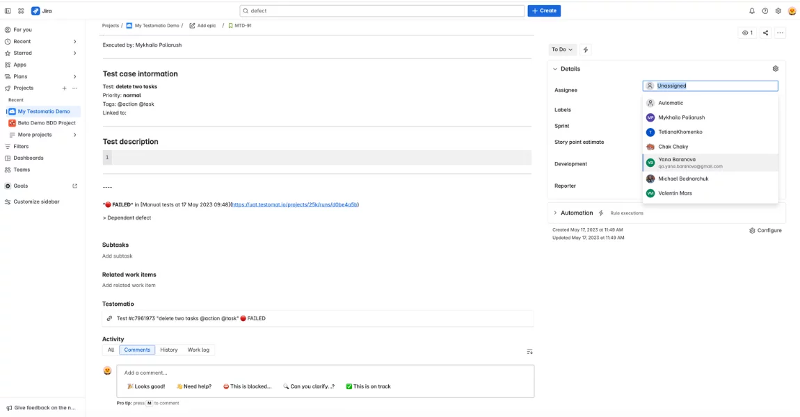 How to assign task in Testomat.io