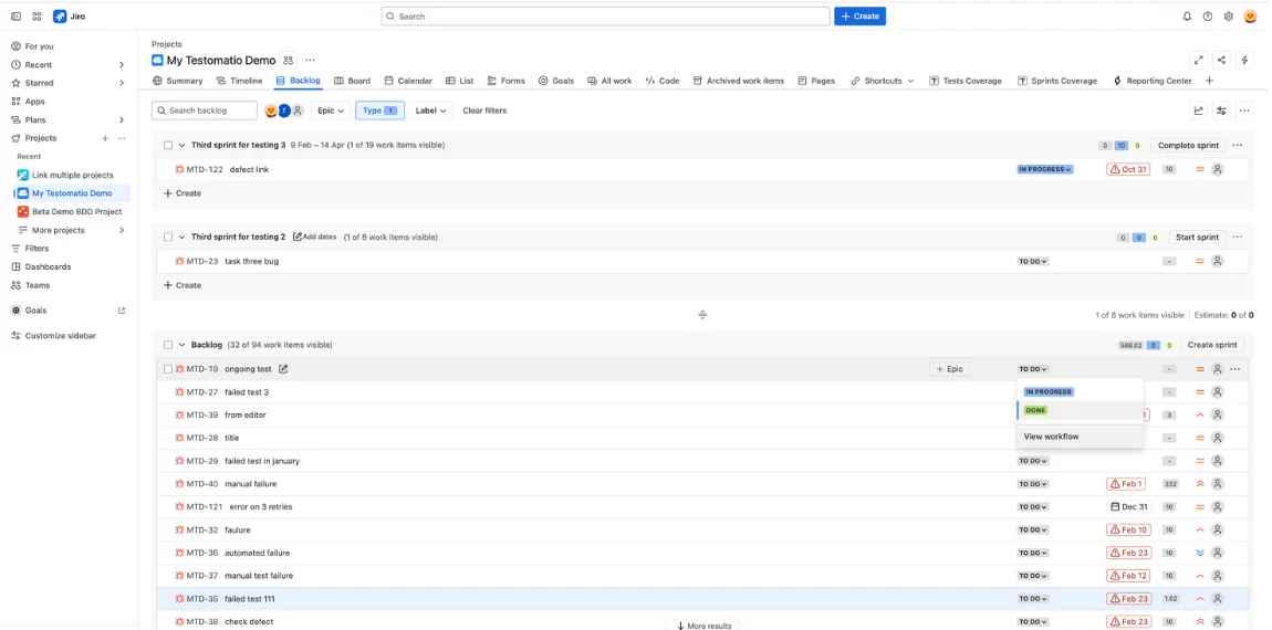 Jira Defects Dashboard