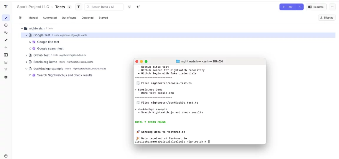 Imported Nightwatch tests
