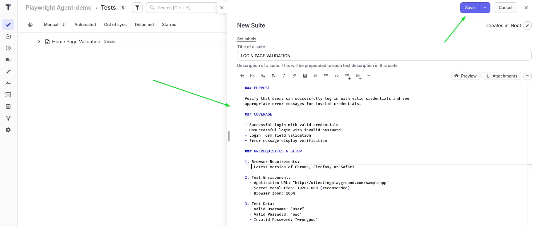Add a clear description and preconditions.