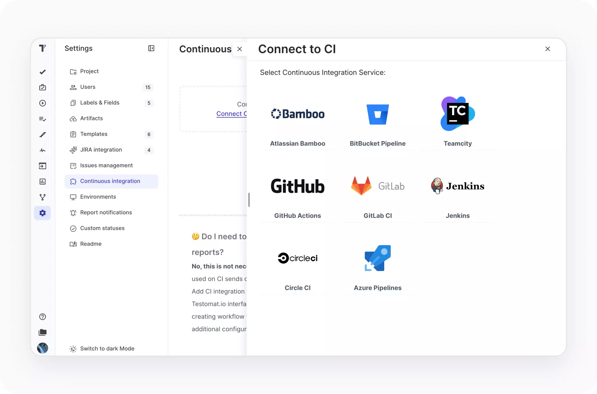Seamless CI/CD Pipeline Integration in Testomat.io
