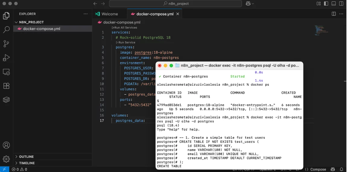 Postgress n8n runnig DB