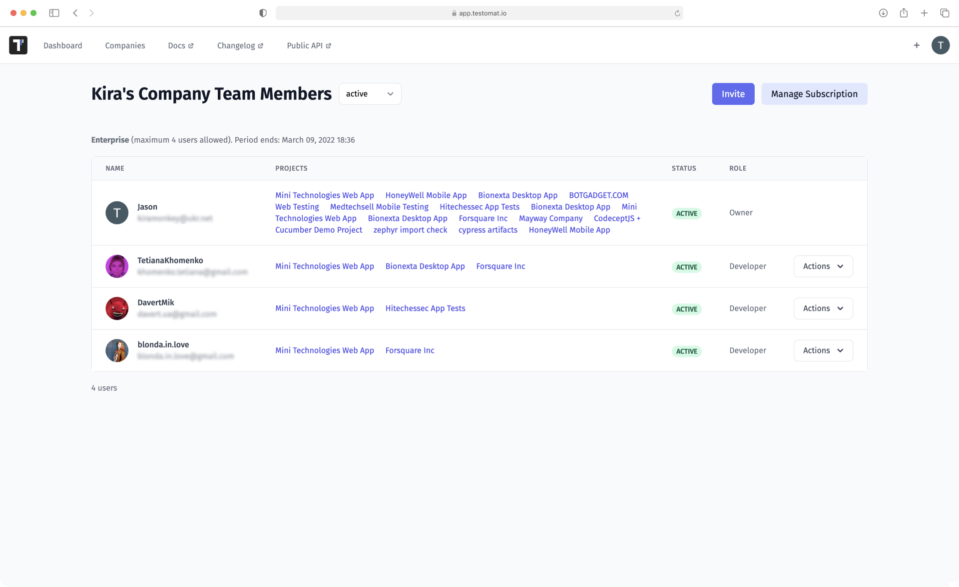 Manager User Roles in Test Management System