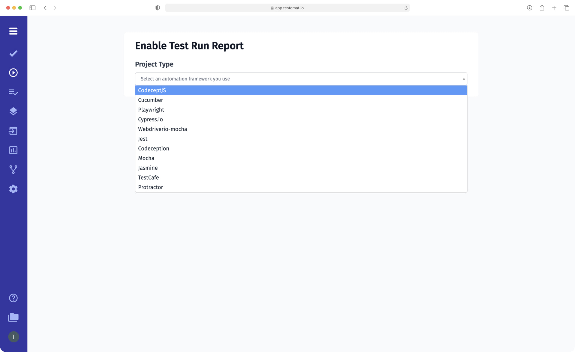 JavaScript testing reporting