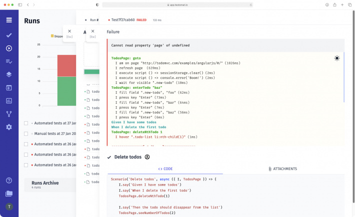 Real Time report test case run