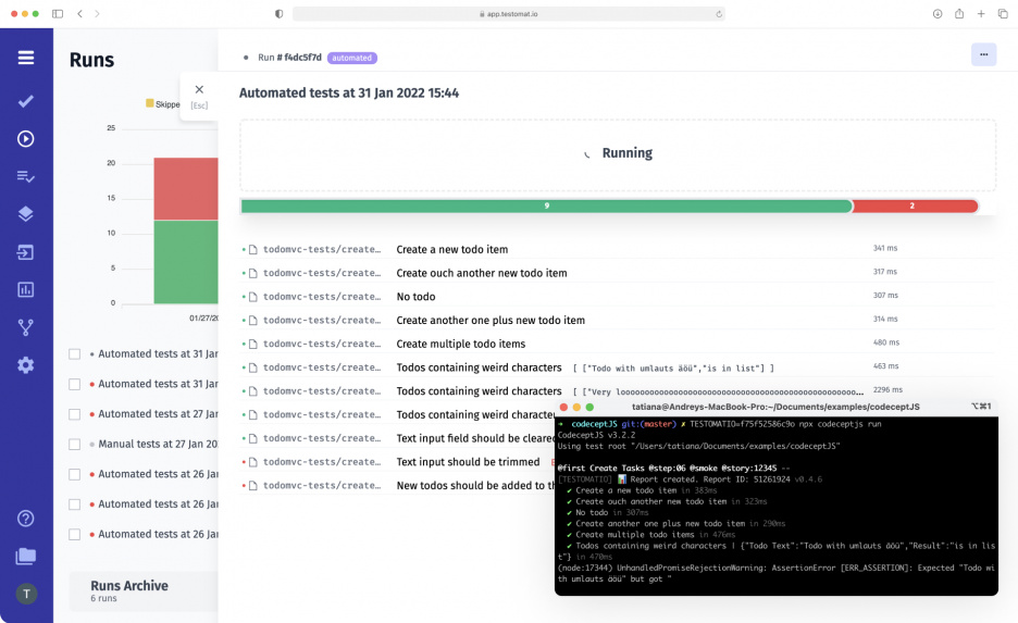 Run automation tests through testing tool