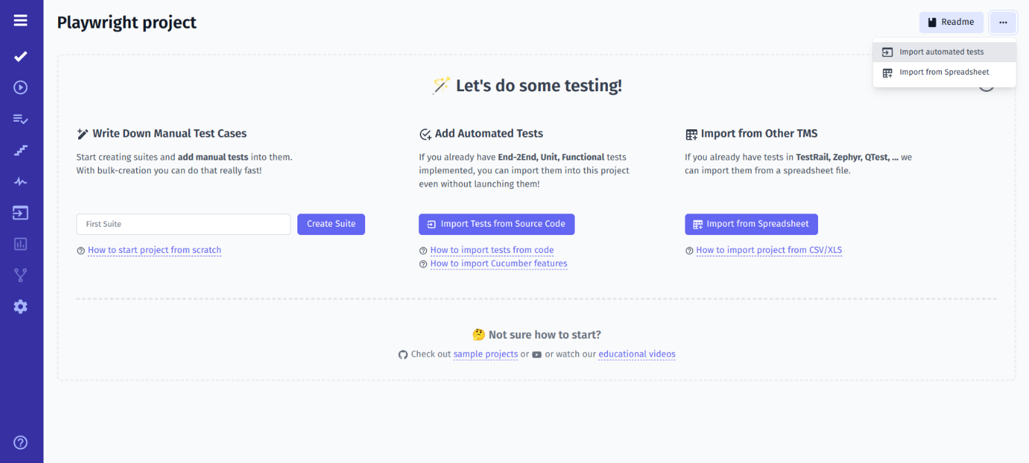 Import automated tests
