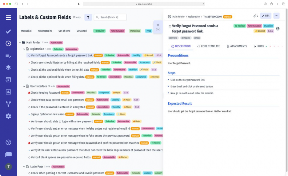 Labels and custom fields