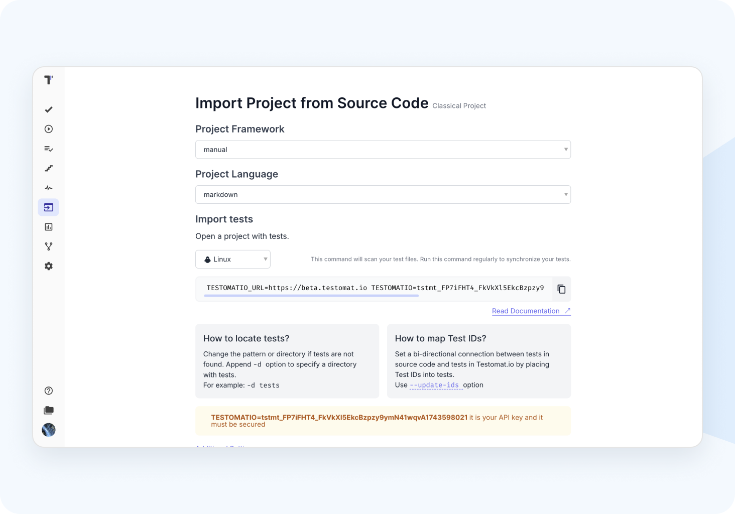 Seamless test import