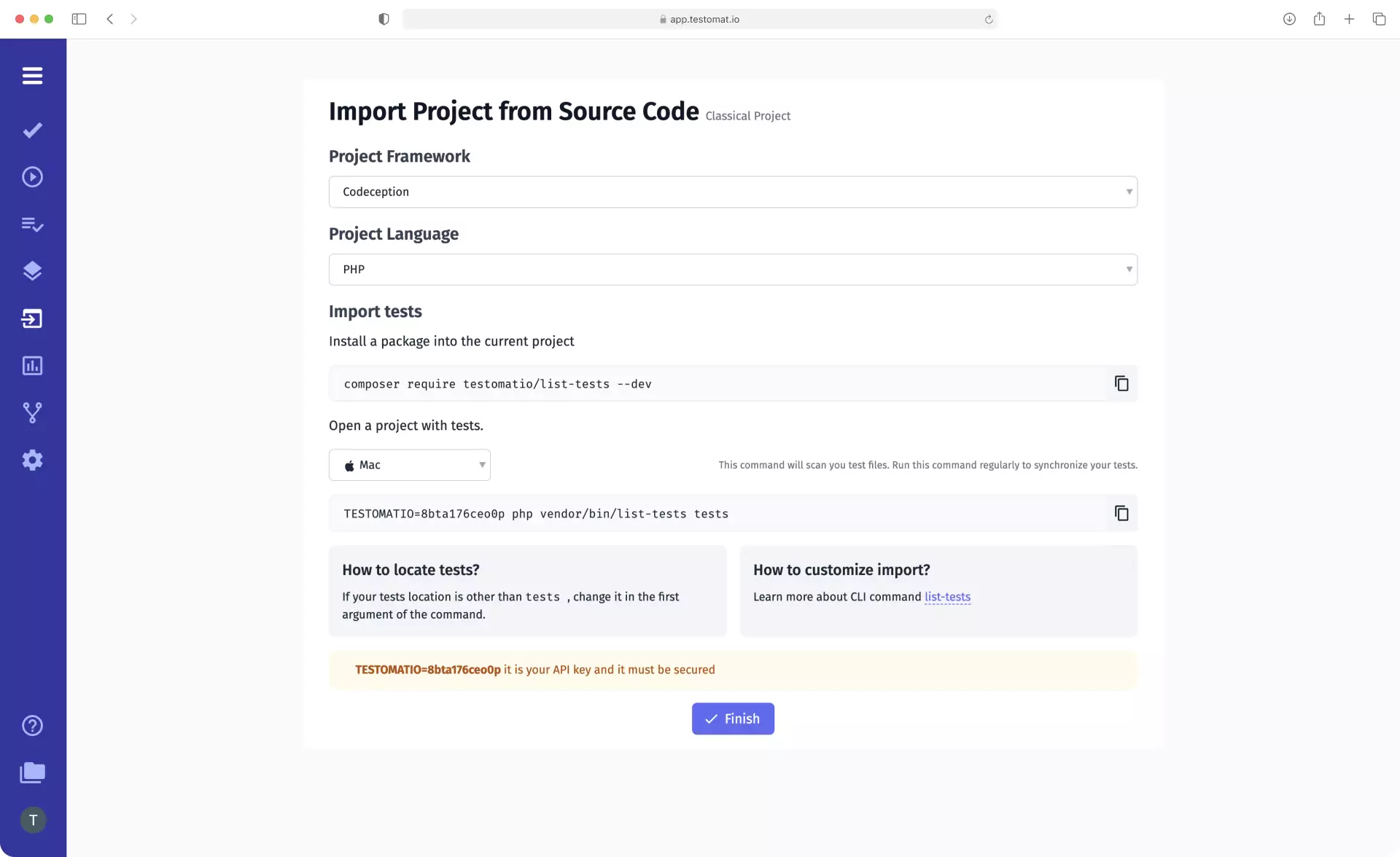 Test Management Php integration