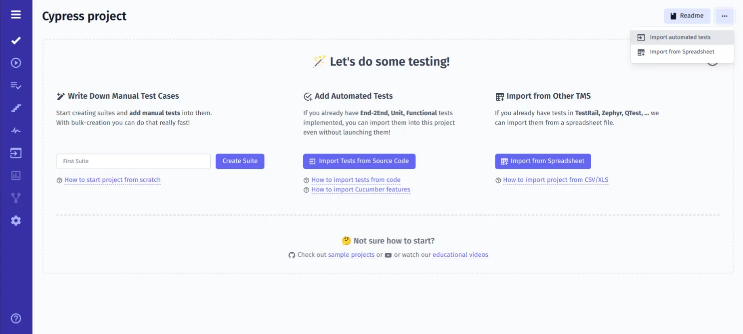 Import Cypress Automated Tests Into TMS