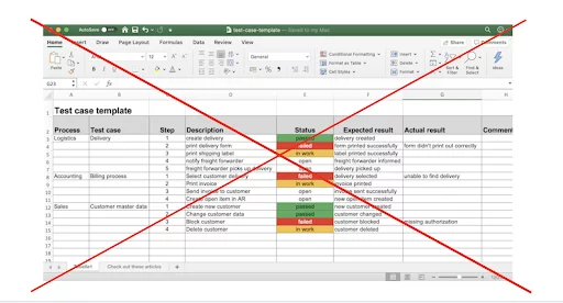 Stop using spreadsheets for managing test cases