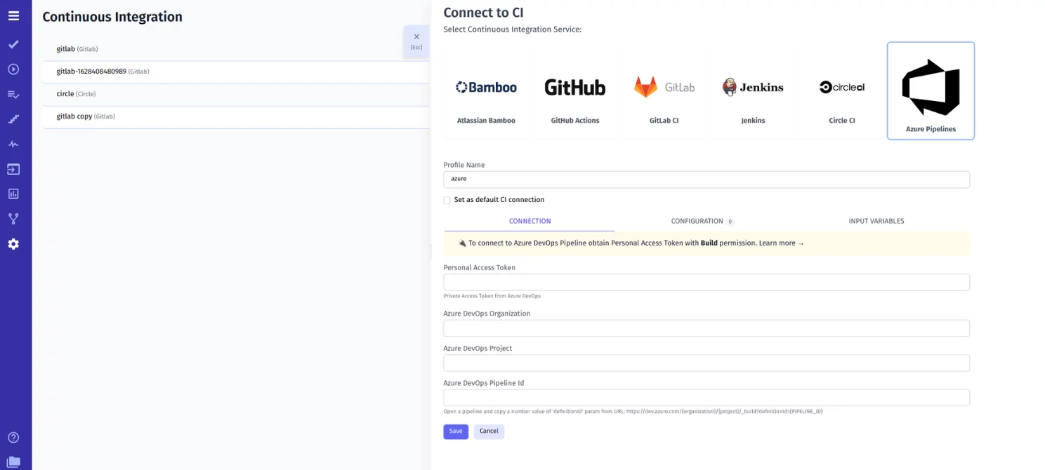 Azure DevOps integration Test management