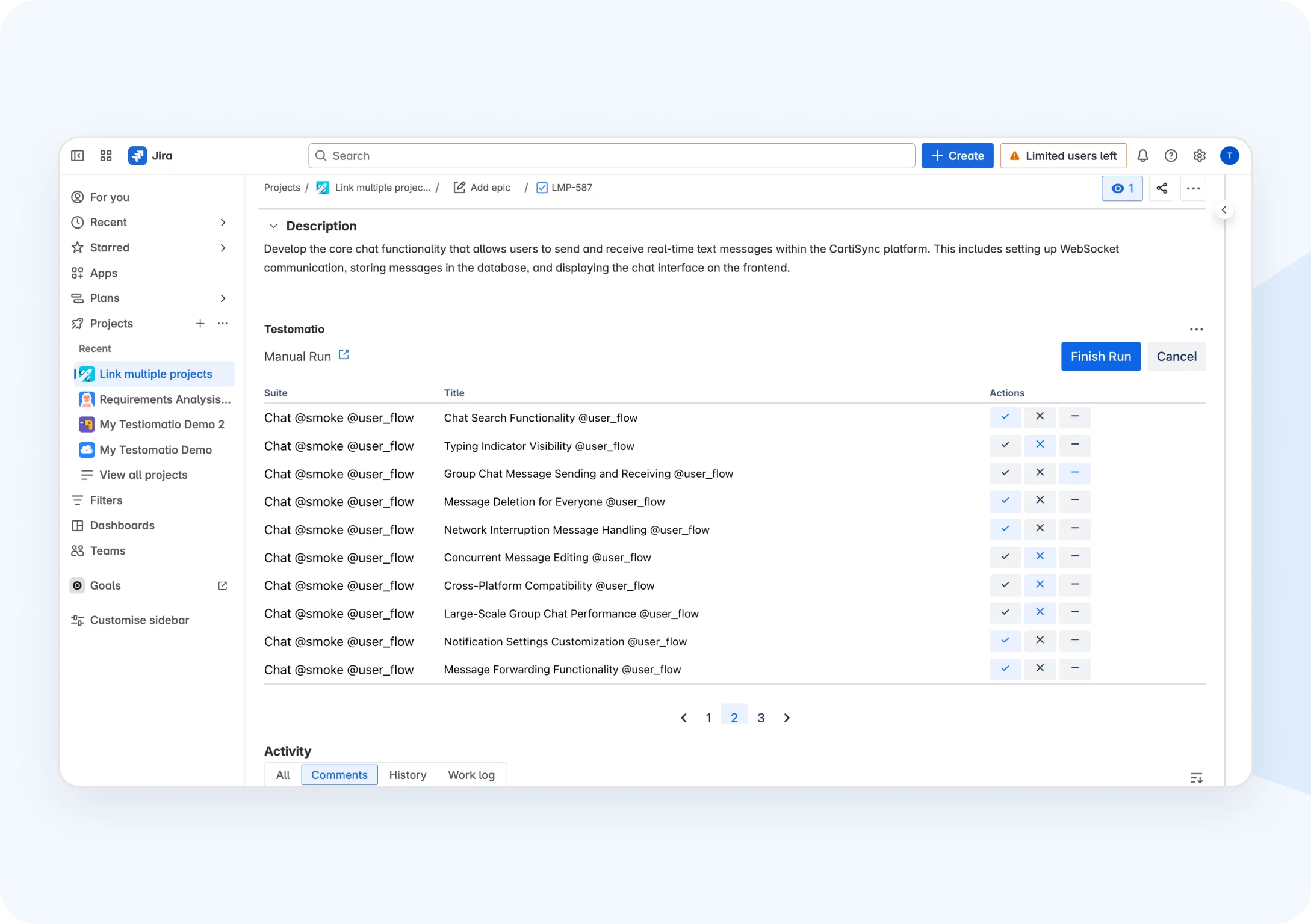 Run your tests directly from Jira
