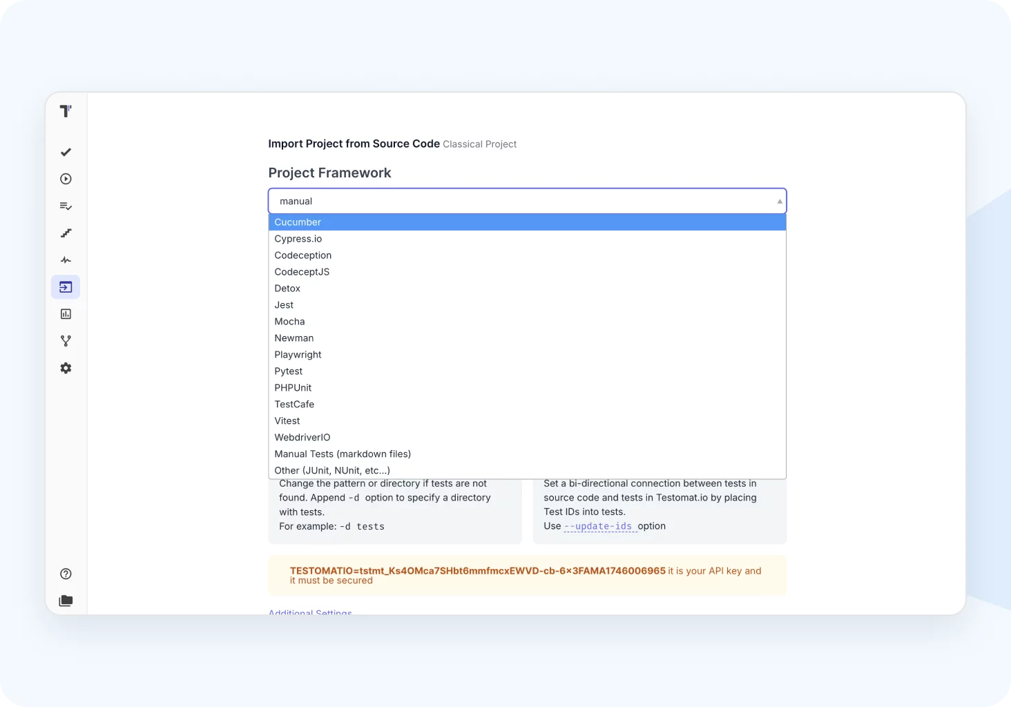 Multiple test frameworks
