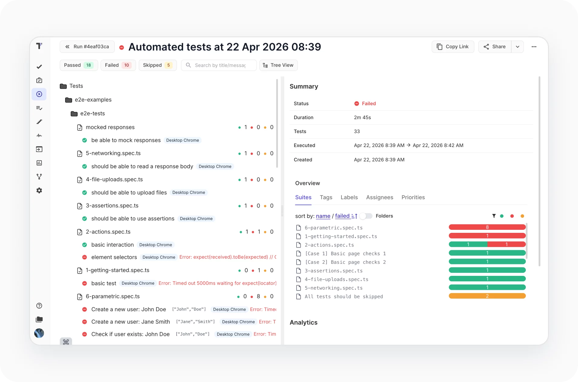 Parallel execution & unified reporting