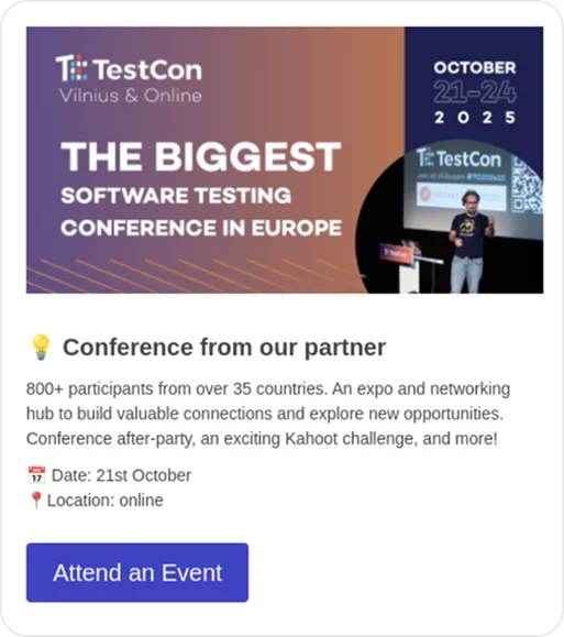 Conference promotion in emails