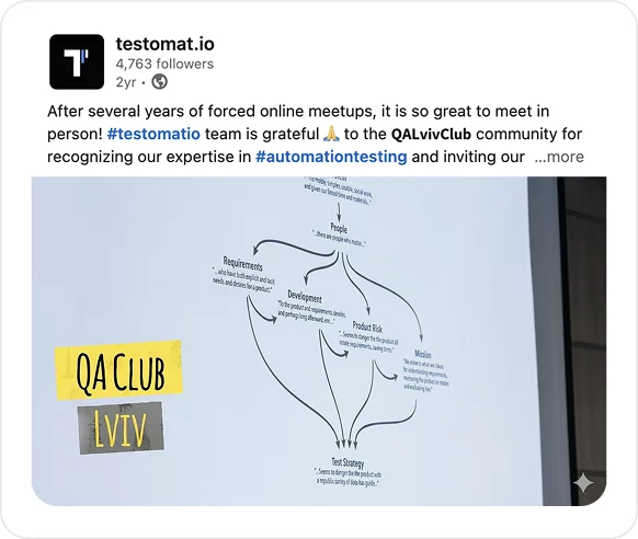 We bring like-minded test engineer professionals together